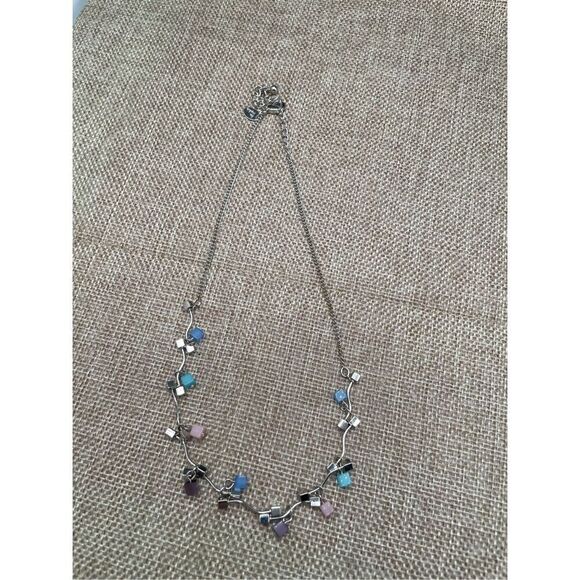 Lia Sophia Chatterbox Necklace Adjustable Silver Tone - Picture 5 of 7